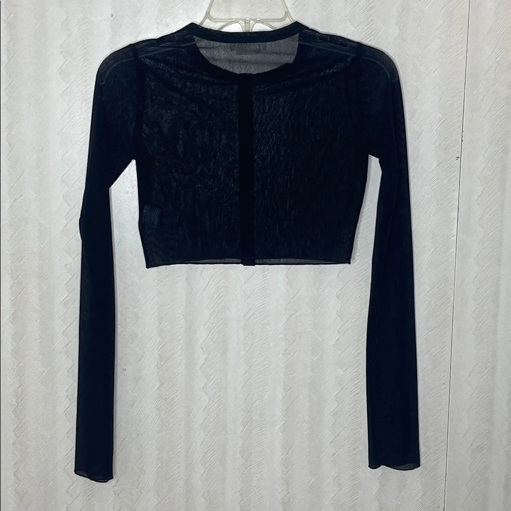 🆕 LOVERS AND FRIENDS CARDIGAN STEPH SHEER Mesh Cropped Top Size XS